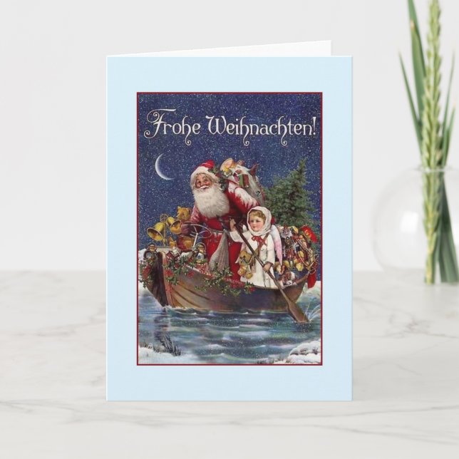Carte de Noël Victorian German Frohe Weihnachten (Devant)