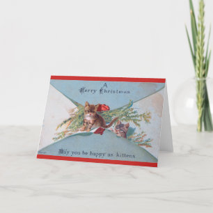 Carte de Noël Victorian Kitten