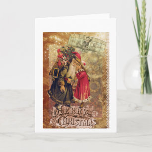 Carte de Noël victorienne avec une torsion de
