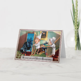 Carte de Noël victorienne bizarre 