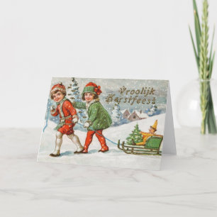 Carte de Noël victorienne de Vroolijk Kerstfeest