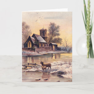 Carte de Noël victorienne du village de Snowy Coun