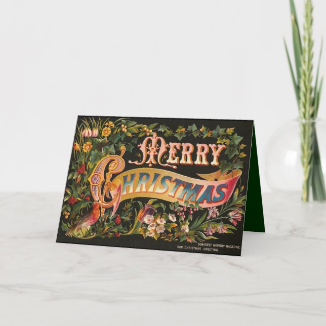 Carte de Noël victorienne fantaisie (Devant)