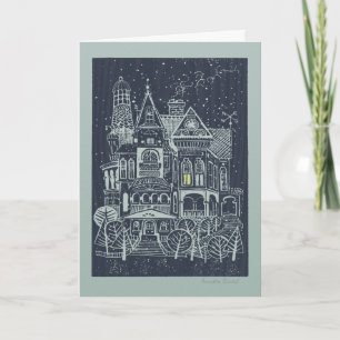 Carte de Noël victorienne lunatique de Chambre