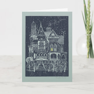 Carte de Noël victorienne lunatique de Chambre