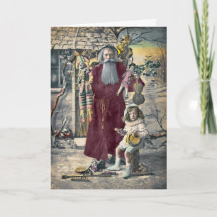 Carte de Noël victorienne Père Noël déplaisante