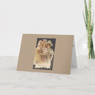 Carte de Noël victorienne pour femmes de vacances 