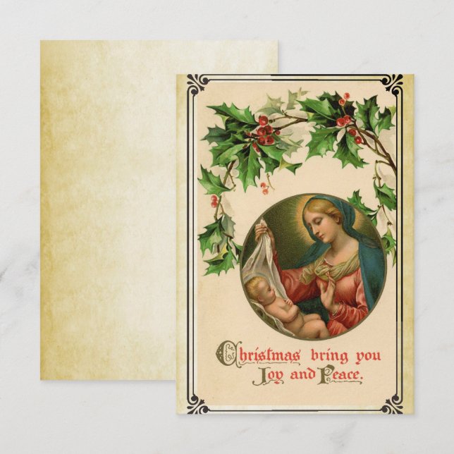 Carte de Noël victorienne vintage (Devant / Derrière)