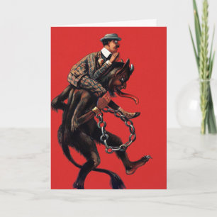 Carte de Noël Victorienne vintage Krampus