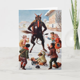 Carte de Noël Victorienne vintage Krampus