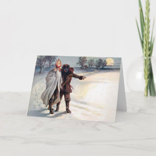 Carte de Noël Victorienne vintage Krampus