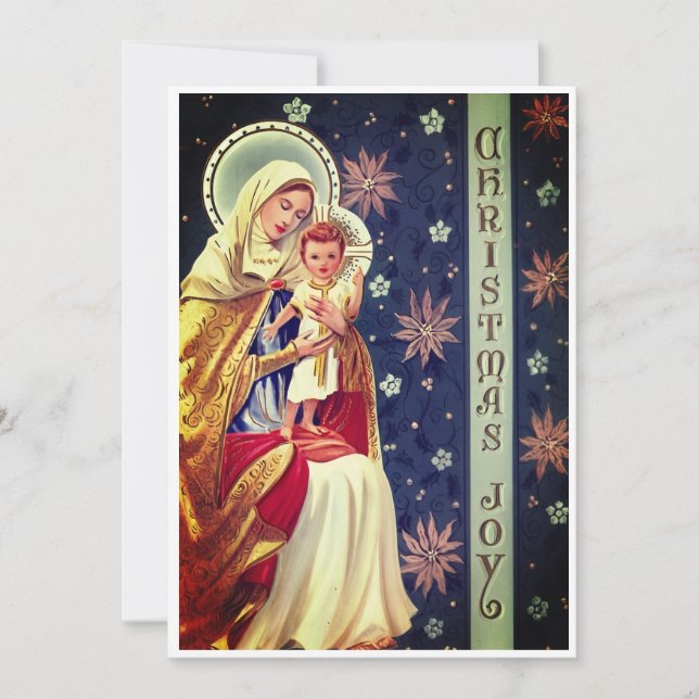 Carte de Noël Vierge et Enfant (Devant)