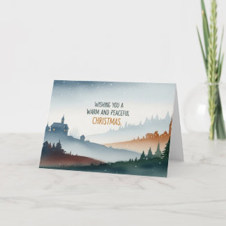 Carte de Noël Village d'Hiver Paisible