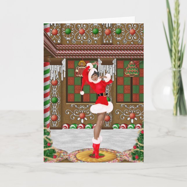 Carte de Noël vintage afro-américaine (Devant)