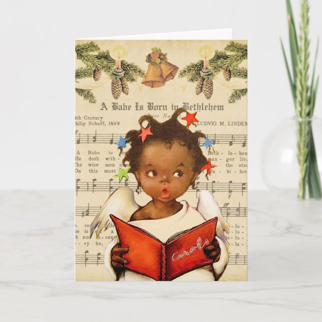 Carte de Noël vintage afro-américaine (Devant)