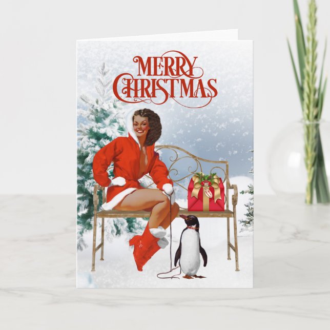 Carte de Noël vintage afro-américaine (Devant)