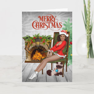 Carte de Noël vintage afro-américaine