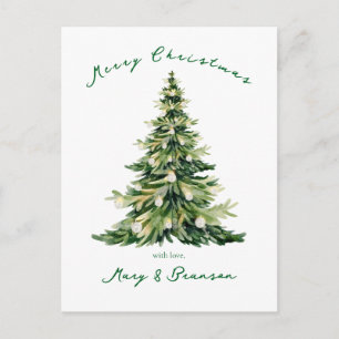 Carte de Noël vintage avec sapin vert