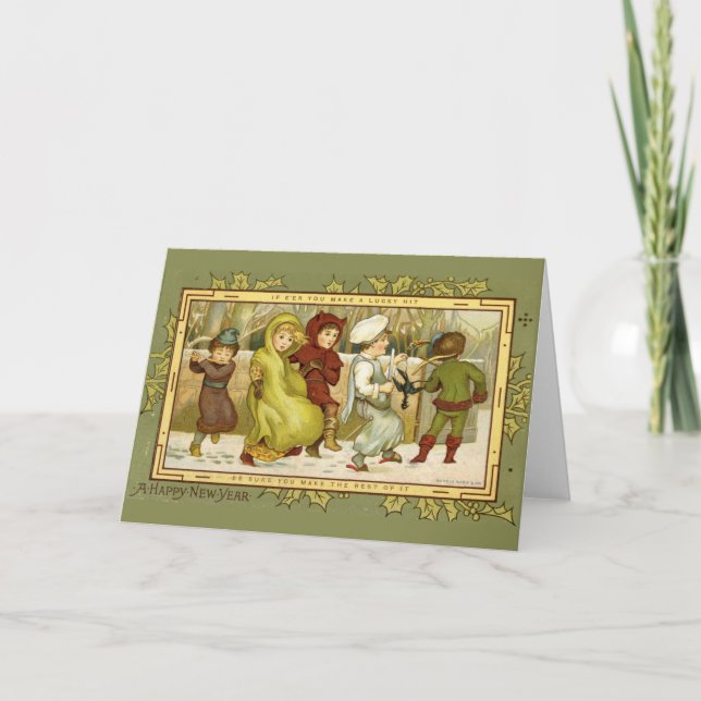 Carte de Noël Vintage | Bonne année (Devant)