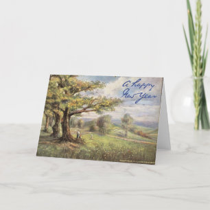 Carte de Noël Vintage   Bonne année Londres