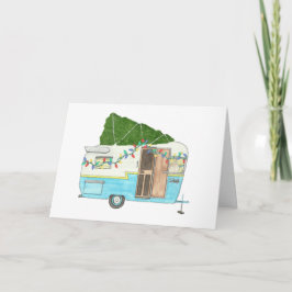 Carte de Noël vintage Camping Trailer