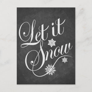 Carte de Noël vintage Chalkboard Let It Snow