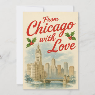 Carte de Noël vintage Chicago