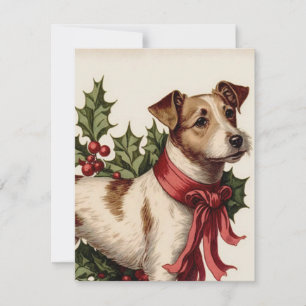 Carte de Noël vintage chien
