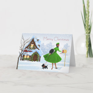 Carte de Noël vintage d'Afro-américain