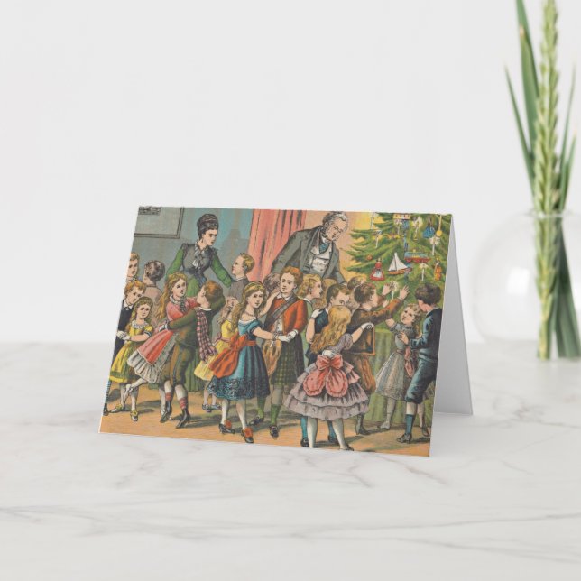 Carte de Noël Vintage | Danse de Noël (Devant)