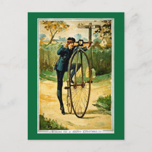 Carte de Noël vintage de bicyclette