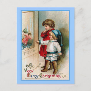 Carte de Noël vintage de lèche-vitrines