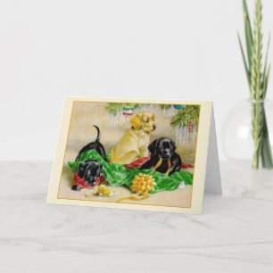 Carte de Noël vintage de noir et de golden