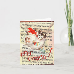 Carte de Noël vintage Doigt Snowball