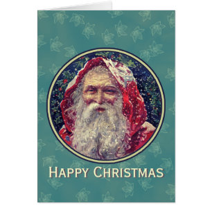 Carte de Noël vintage du Père Noël
