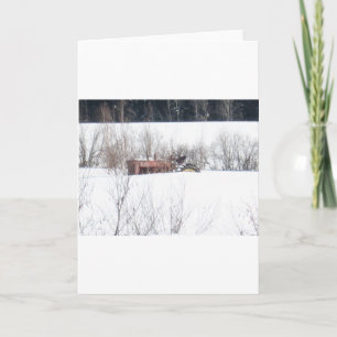 Carte de Noël vintage du tracteur oublié