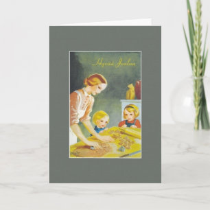 Carte de Noël vintage finlandaise Hyvää Joulua