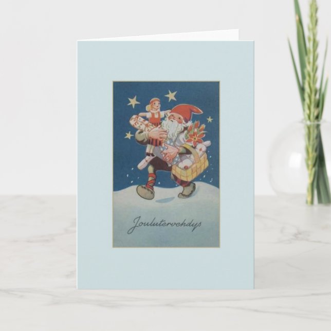 Carte de Noël vintage finlandaise Joulutervehdys (Devant)