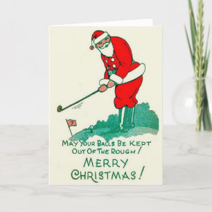 Carte de Noël vintage Golf