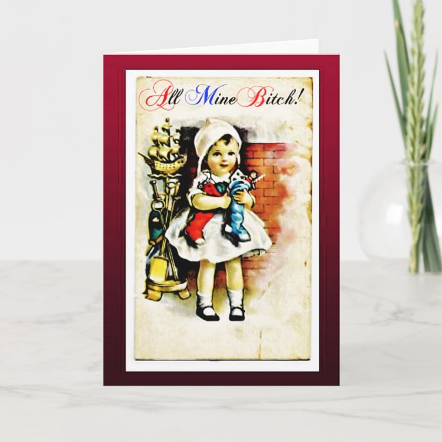 Carte de Noël vintage offensive drôle (Devant)