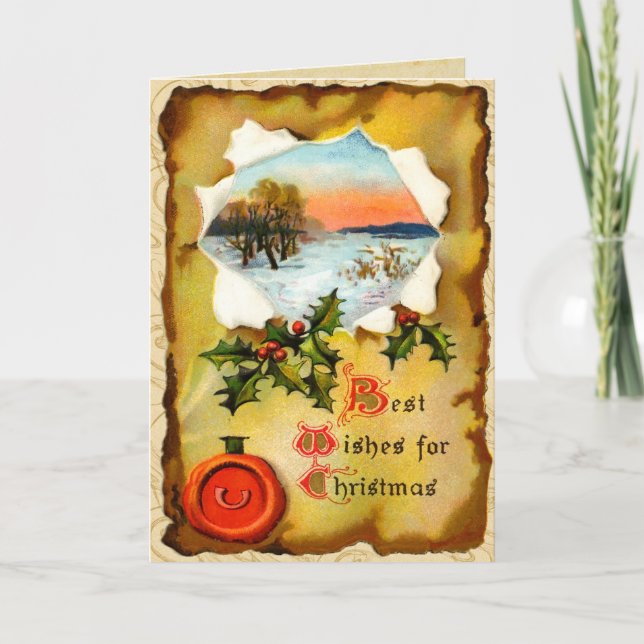 Carte de Noël vintage Parchemin (Devant)