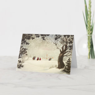 Carte de Noël Vintage Paysage neigeux