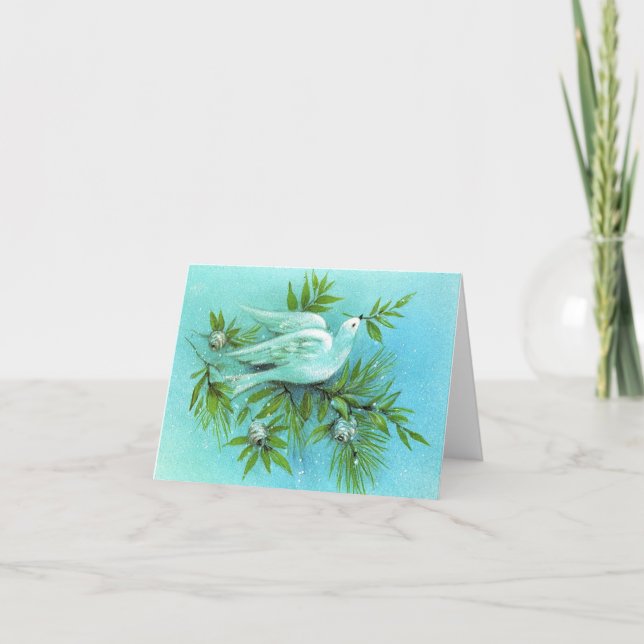 Carte de Noël vintage Peace Dove (Devant)