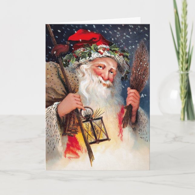 Carte de Noël Vintage Père Noël (Devant)