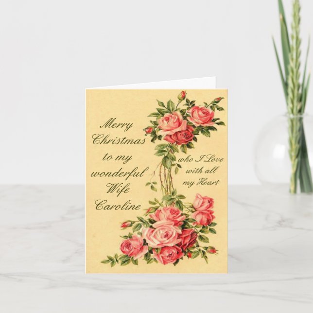 Carte de Noël Vintage personnalisée (Devant)