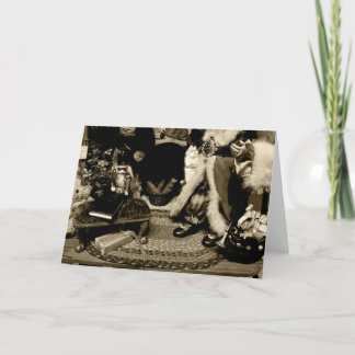 Carte de Noël vintage photo sépia Noël