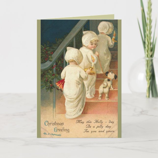Carte de Noël vintage pour enfants (Devant)
