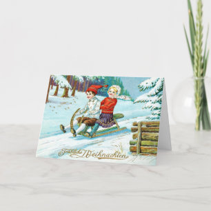Carte de Noël vintage pour enfants allemands
