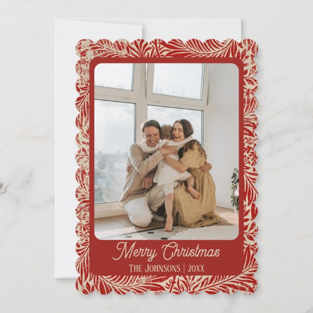 Carte de Noël Vintage rouge (Devant)