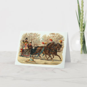 Carte de Noël Vintage "Sleigh Ride"